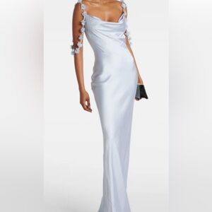 Self-portrait bridal floral satin gown